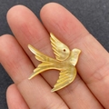 Detailed macro view of a golden swallow shell pendant with natural iridescent luster for DIY - Single Item / Yellow Shell