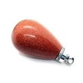 Waterdrop shaped goldstone pendant in reddish brown with a silver bail for DIY jewelry - Gold Sandstone Silver