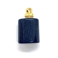 Ciondolo a cilindro in pietra arenaria blu con cappuccio dorato e anello per gioielli - Pietra Arenaria Blu Oro