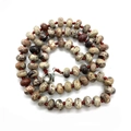 Natural raw stone bead necklace with red woven knots and a silver lobster clasp - Size 22