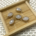 Marquise aventurine stone pendants with gold plating for DIY jewelry making necklaces - 9x17mm / White Crystal