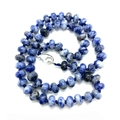 Blue and white sodalite natural stone beaded necklace with lobster clasp for DIY jewelry - Blue Spot Stone