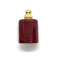 Ciondolo boccetta di profumo in diaspro rosso naturale con tappo dorato per gioielleria - Pietra Arcobaleno Oro
