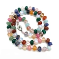 Handmade necklace with natural colorful 5x9mm gemstone beads and lobster clasp - Mixed Stones