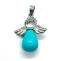 Ciondolo angelo in argento con pietra turchese a goccia per creazione gioielli DIY - Stile Turchese (3)