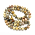 Handmade necklace with multicolor natural stone abacus beads and a metal lobster clasp - Yellow Jasper