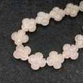 Pink natural stone aventurine four-leaf clover beads for DIY jewelry making - 14mm / Rose Quartz