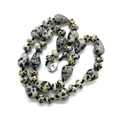 Dalmatian Jasper necklace with teardrop beads and metal lobster clasp closure - Dalmatian Jasper