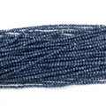 Strang aus 2-3mm facettierten Katzenaugensteinen in Indigo-Blau für DIY-Schmuck - 2mm / Indigoblau