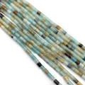 Amazonite 4x4mm cylindrical natural stone beads for DIY jewelry making accessories - Light Cyan Texture (No.2)