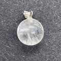 Pendentif boule en cristal transparent poli 14mm avec fermoir argenté pour bijoux - 14mm / Cristal blanc