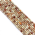 Natural 4x4mm cylindrical imperial stone beads with mosaic marble texture for DIY jewelry - Picasso Stone Pattern (No.3)