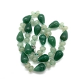 Deep green opal teardrop beads with light green spacer beads for DIY jewelry making - Green Aventurine