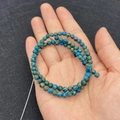 Round 4mm Imperial Jasper natural stone beads with turquoise blue marble texture - No.7 (Blue-Green Mottled Texture)