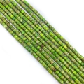 Green imperial stone cylinder beads with natural mineral texture for DIY jewelry making - Grass Green Texture (No.5)