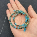 Blue and brown natural imperial jasper 4-6mm round loose beads for DIY jewelry making - No.8 (Blue-Green-Brown Mix)