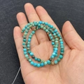 Blue Imperial Jasper round stone beads 4-6mm for DIY jewelry making strand - No.9 (Cyan Blue Net Texture)