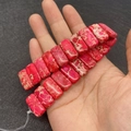 Perline rettangolari in pietra imperiale fucsia con trama marmorea 10x20mm per gioielli - 10x20mm / Venatura Rosa Fucsia (No.4)