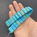 Perle rettangolari in pietra imperatore verde acqua con venature marroni per gioielli - 10x20mm / Venatura Blu Verde Turchese (No.5)