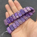 Perline rettangolari piatte in pietra imperiale viola 10x20mm venature naturali - 10x20mm / Venatura a Rete Viola (No.6)