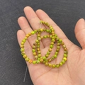 Natural green emperor stone beads 6-8mm round loose beads for DIY jewelry making - No.12 (Green Yellow Brown Texture)