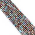 Vibrant cylinder imperial stone loose beads in blue and red marble texture for DIY jewelry - Cosmic Blue Texture (No.11)