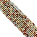 Macro shot of assorted cylindrical natural stone beads for DIY jewelry in earthy tones - Earth Tone Mixed (No.13)