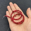 Dark red imperial jasper round beads for DIY necklaces with marbled stone texture - No.17 (Dark Red Stone Texture)