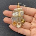 Handcrafted irregular pearl and crystal wire-wrapped pendant necklace for women - Style 2 (2)