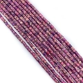 Detailed view of cylindrical purple and beige emperor stone beads for DIY jewelry making - Purple Mixed Pattern (No.17)