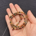 Strand of colorful 6mm round natural emperor stone beads with unique patterns - No.23 (Colorful Texture)