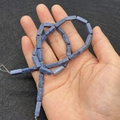 Cuentas rectangulares de turquesa azul con textura natural para creación de joyería artesanal - Cuentas de Columna Rectangulares / 4x13mm / Estilo 20 (Azul Grisáceo)