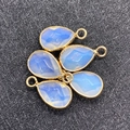 Gefacetteerde blauwe turkoois waterdruppel hanger met gouden frame voor DIY-sieraden - Opaal