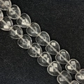 Transparent heart-shaped faceted natural stone beads for DIY jewelry making - 15x15x8mm (Approx. 14 Beads) / Transparent Crystal