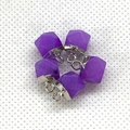 Set of 5 purple hexagonal prism stone pendants with silver metal caps for DIY jewelry - Light Purple Stone (Silver Plated)