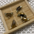 Croissants dorés sertis d'œil de tigre pour accessoires de création de bijoux DIY - Œil de tigre