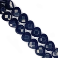 Polished blue goldstone heart-shaped beads with star effect for jewelry making - 15x15x8mm (Approx. 14 Beads) / Blue Sandstone
