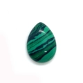 Pierre précieuse de malachite en forme de larme avec des textures vertes naturelles - 18x25 / Malachite