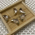 Pendentifs croissant en lapis-lazuli facetté avec monture dorée pour bijoux DIY - Cristal Transparent