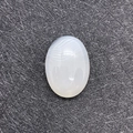 Cabochon en agate blanche naturelle ovale 20x30mm avec surface rayée polie et lisse - 20x30mm (50 Pièces/Paquet) / Blanc