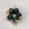 Five faceted Ruby in Zoisite pendants with gold plated caps and ring attachments - Ruby in Zoisite (Gold Plated)