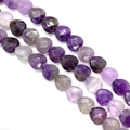 Perles en pierre naturelle violette taillées en cœur pour la création de bijoux DIY - 10x10x5mm (environ 20 pièces) / Améthyste