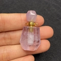 Lavender amethyst perfume bottle pendant with faceted cut stone and gold metal neck - Lavender Amethyst Style (3 Amethyst)