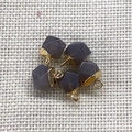 Faceted natural tiger eye stone pendant with golden metal clasp for DIY jewelry - Grey Agate (Gold Plated)