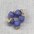 Five purple hexagonal prism gemstone pendants with gold metallic bail and ring - Light Purple Vein Stone (Gold Plated)