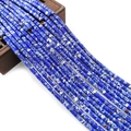 Vibrant royal blue cylinder stone beads with white marble texture for jewelry DIY - 2x4mm / Royal Blue Marble Pattern (No.3)