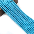 2x4mm sky blue turquoise cylinder beads with black vein texture for DIY jewelry making - 2x4mm / Sky Blue Black Veined (No.5)