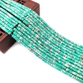 Polished turquoise cylinder beads 2x4mm for DIY jewelry making accessories - 2x4mm / Sea Green Marble Pattern (No.6)
