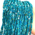 Perles cubes 3mm bleu océan en pierre impériale avec texture marbrée pour bijoux DIY - Perles Carrées 3x3x3mm / Texture Bleu Foncé (N°2)