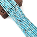 Sky blue cylindrical turquoise stone spacer beads for DIY jewelry bracelet making - 2x4mm / Sky Blue Brown Pattern (No.10)